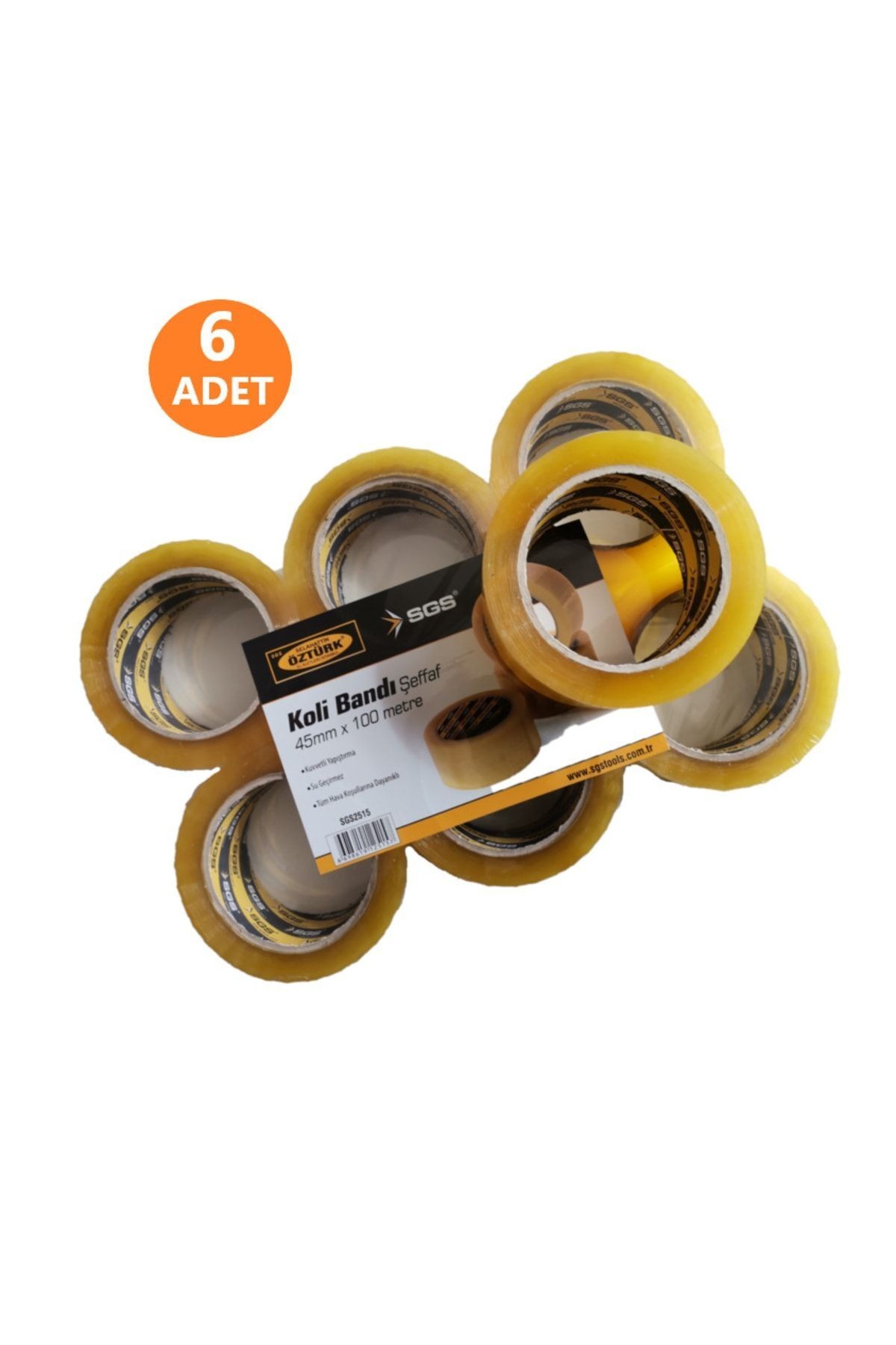 6 Adet Şeffaf Koli Bandı 45 Mm X 100 Metre Yüksek Metrajlı Bant