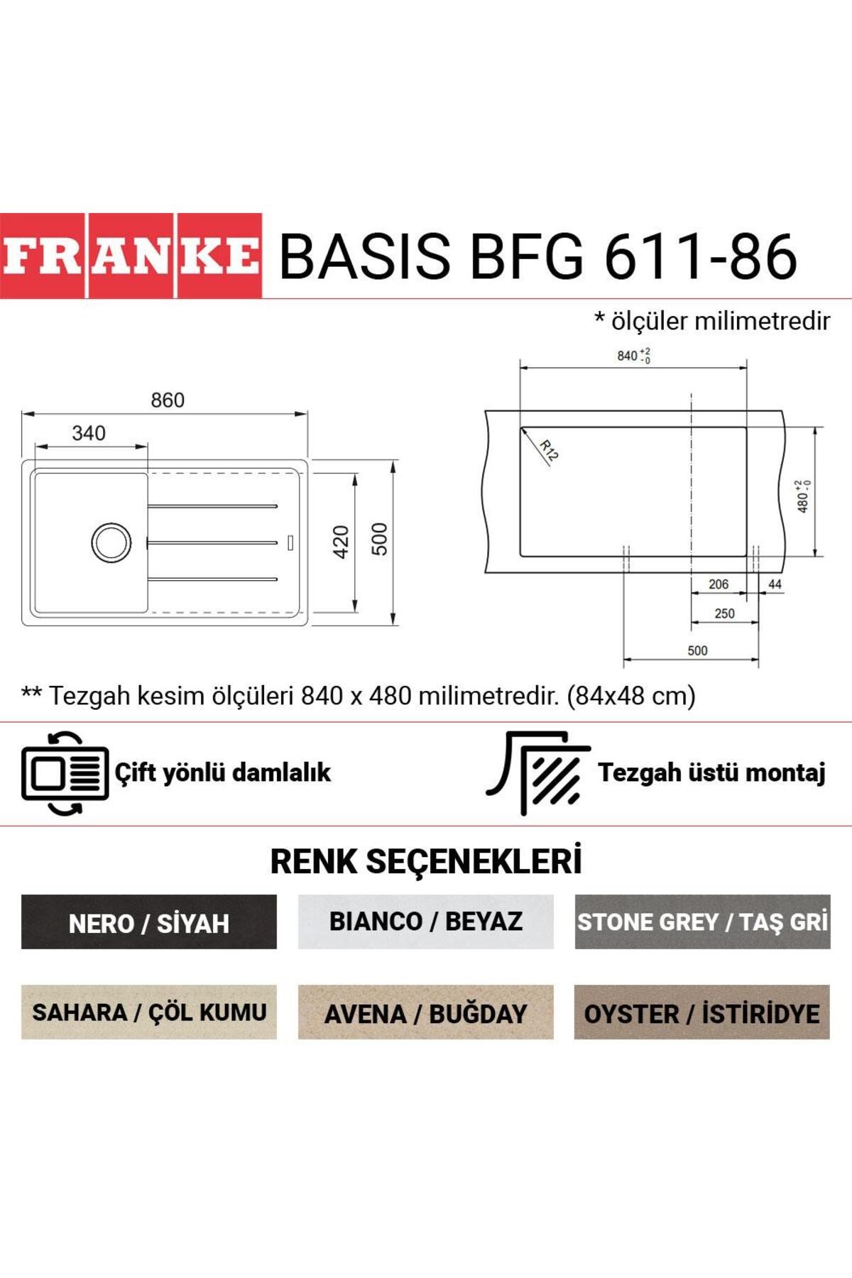 BFG 611 Granit Nero Evye, Active Plus Doccia Krom Spiralli Armatür Seti
