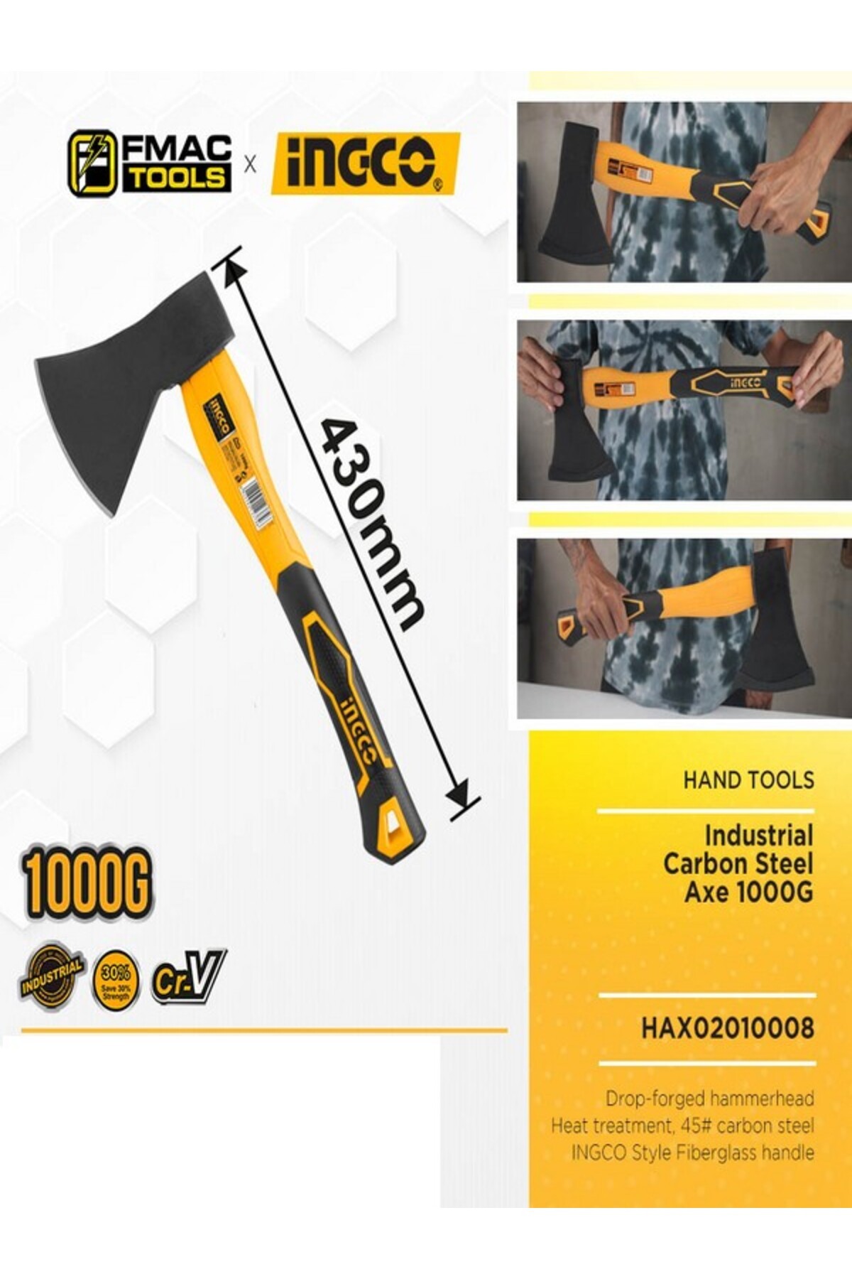 FİBERSAPLI BALTA 1000 GR HAX02010008