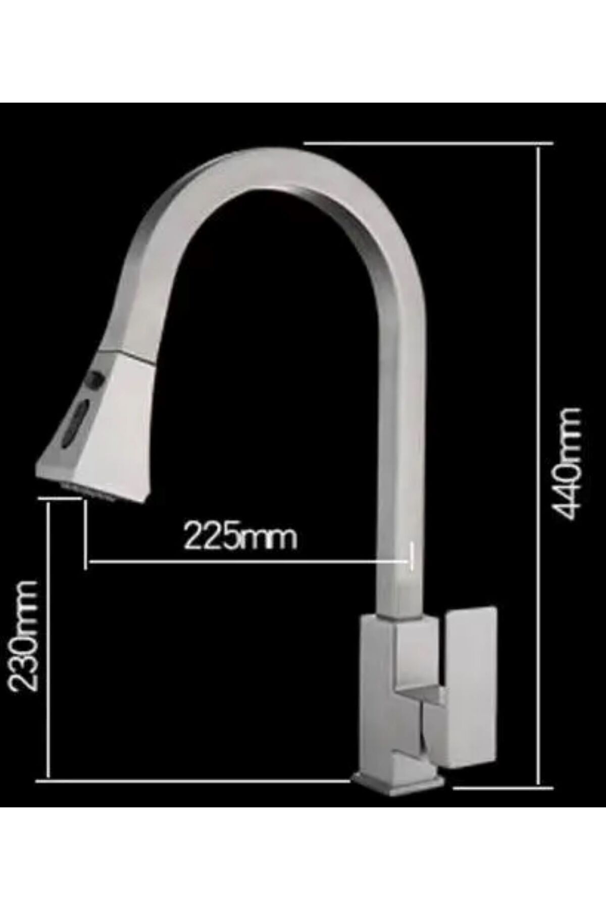 Meta 4018 45×100 Eviye Seti Sağ Damlalıklı Pvd Kaplama Füme Siyah Evye+Batarya (Musluk)