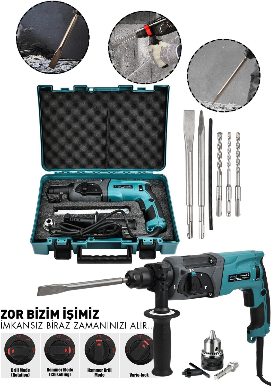 850W Darbeli Metal Şanzıman Kırıcı Delici Hilti Matkap