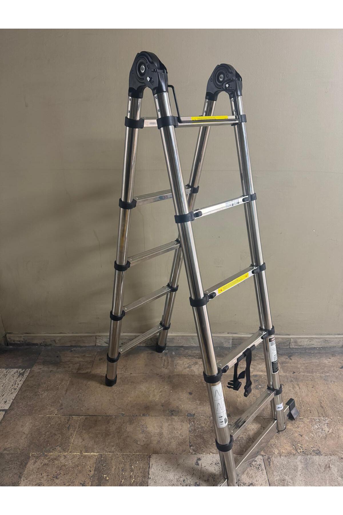 - PASLANMAZ ÇELİK A TİPİ ÇOK FONKSİYONLU TELESKOPİK MERDİVEN