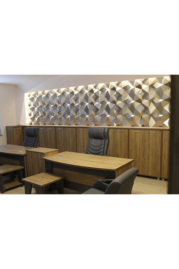 3 Boyutlu Dekoratif Duvar Paneli (1M2) (-GÜMÜŞ-)