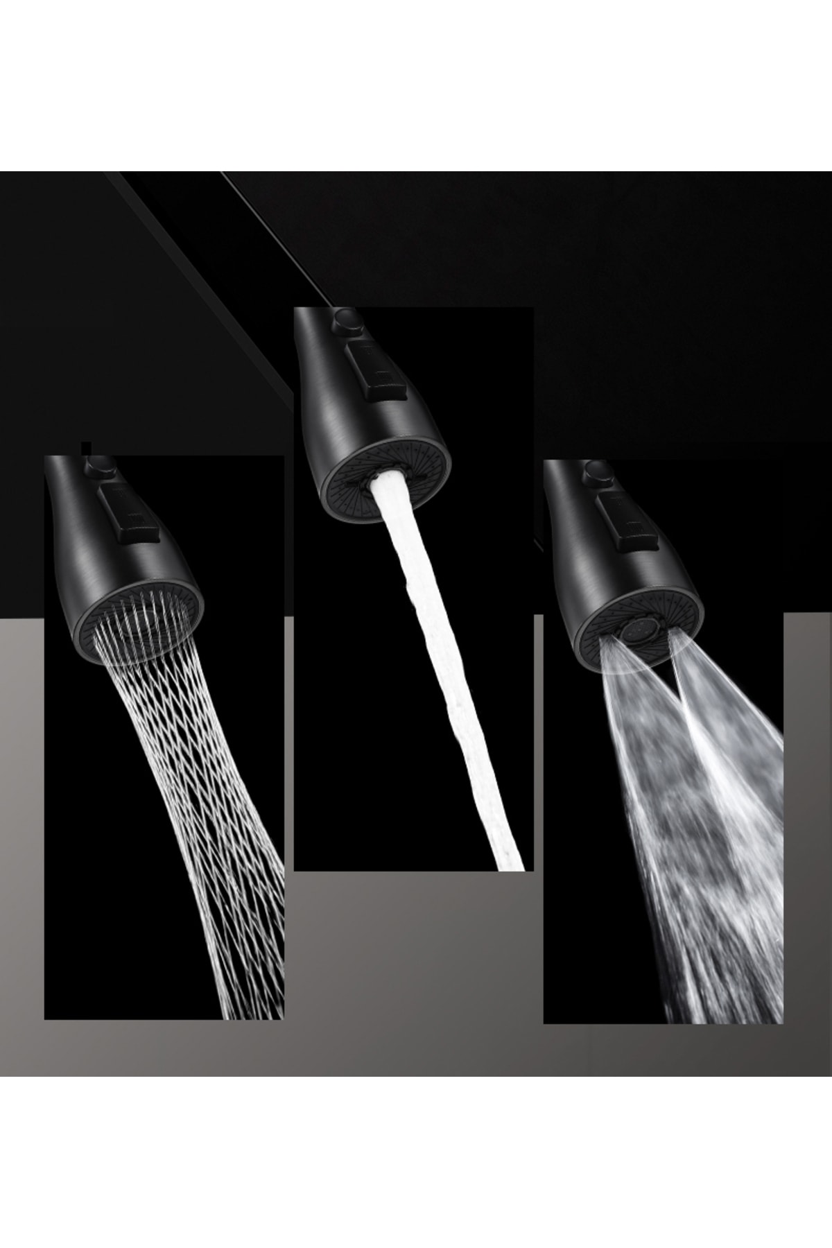 YENİ Teknolojik Yağmurlama,Kesme Tahtası,Bıçaklık,2 Tepsi Ankastre Evye Seti ANTRASİT