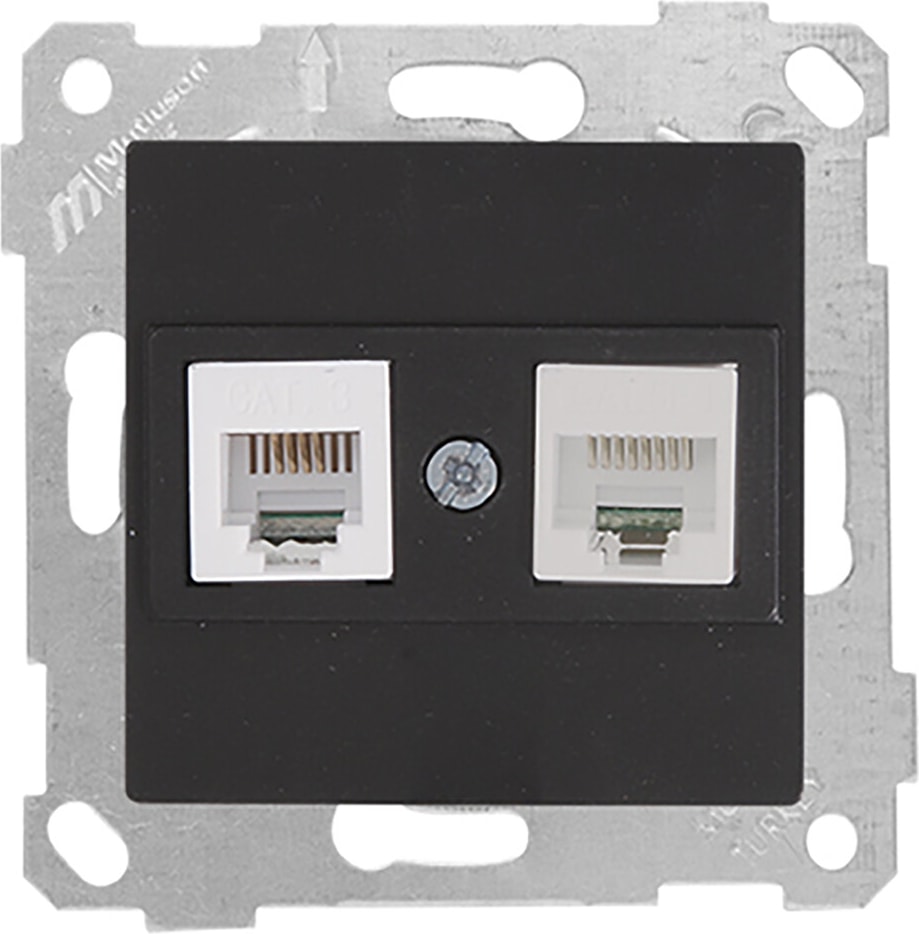 Rita Mekanizmalı Tuş Telefon Data Priz (RJ12 CAT5E) Siyah
