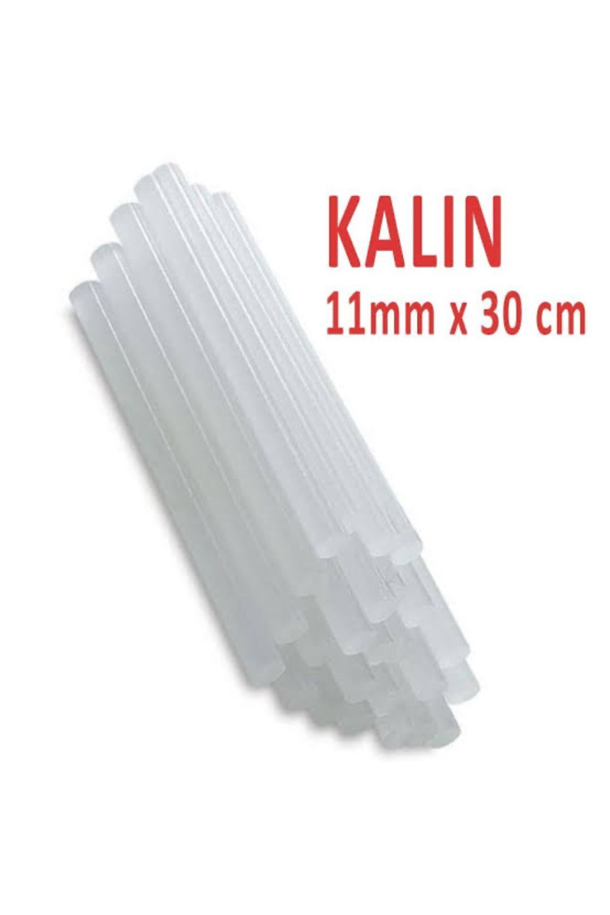 10 Adet Kalın Çubuk Silikon Şeffaf