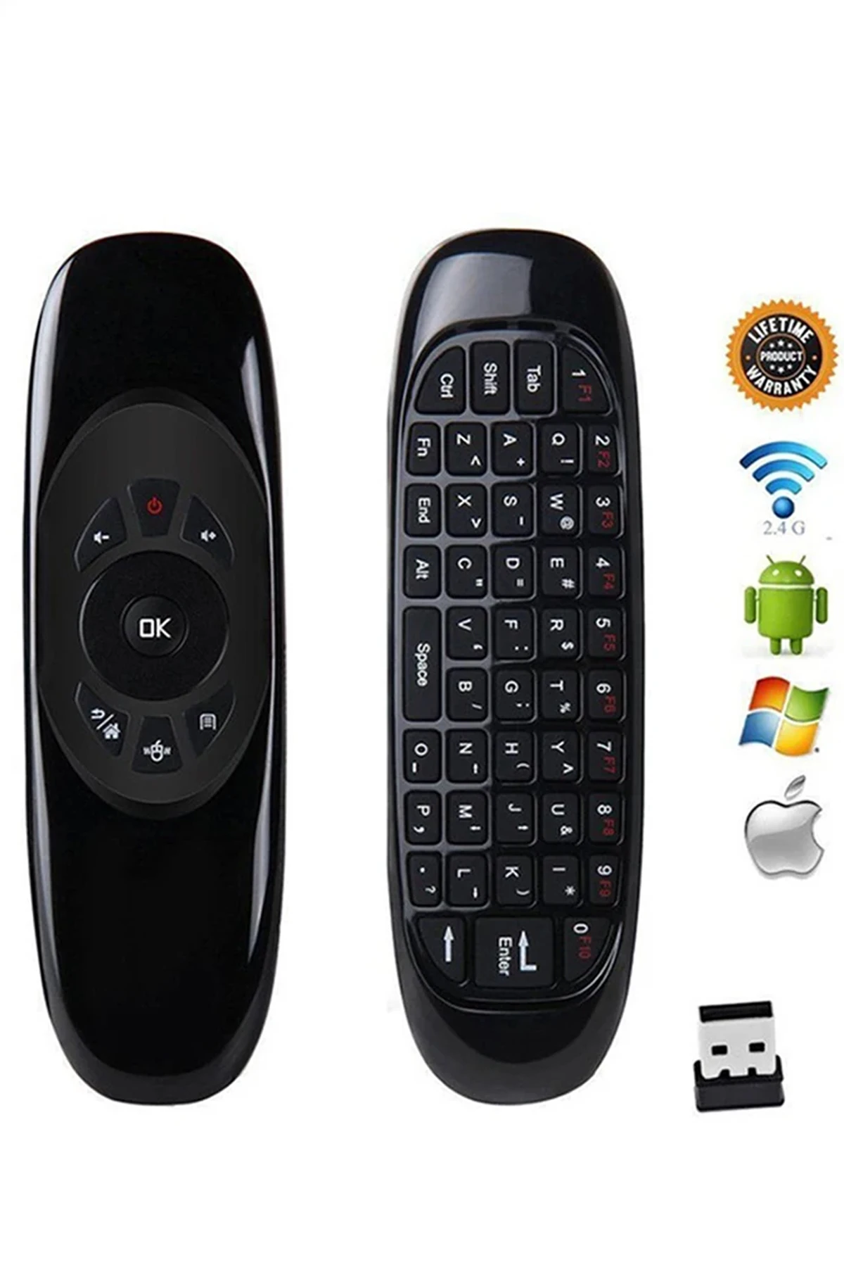 2.4 GHz Air Mouse Klavye Ses Anahtarlı Jiroskop Akıllı Tv Android Box Klavyeli Uzaktan Kumanda