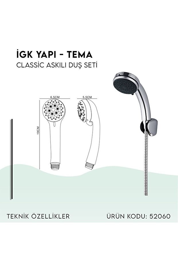 İGK YAPI - TEMA Classic Askılı Duş Seti (52060)