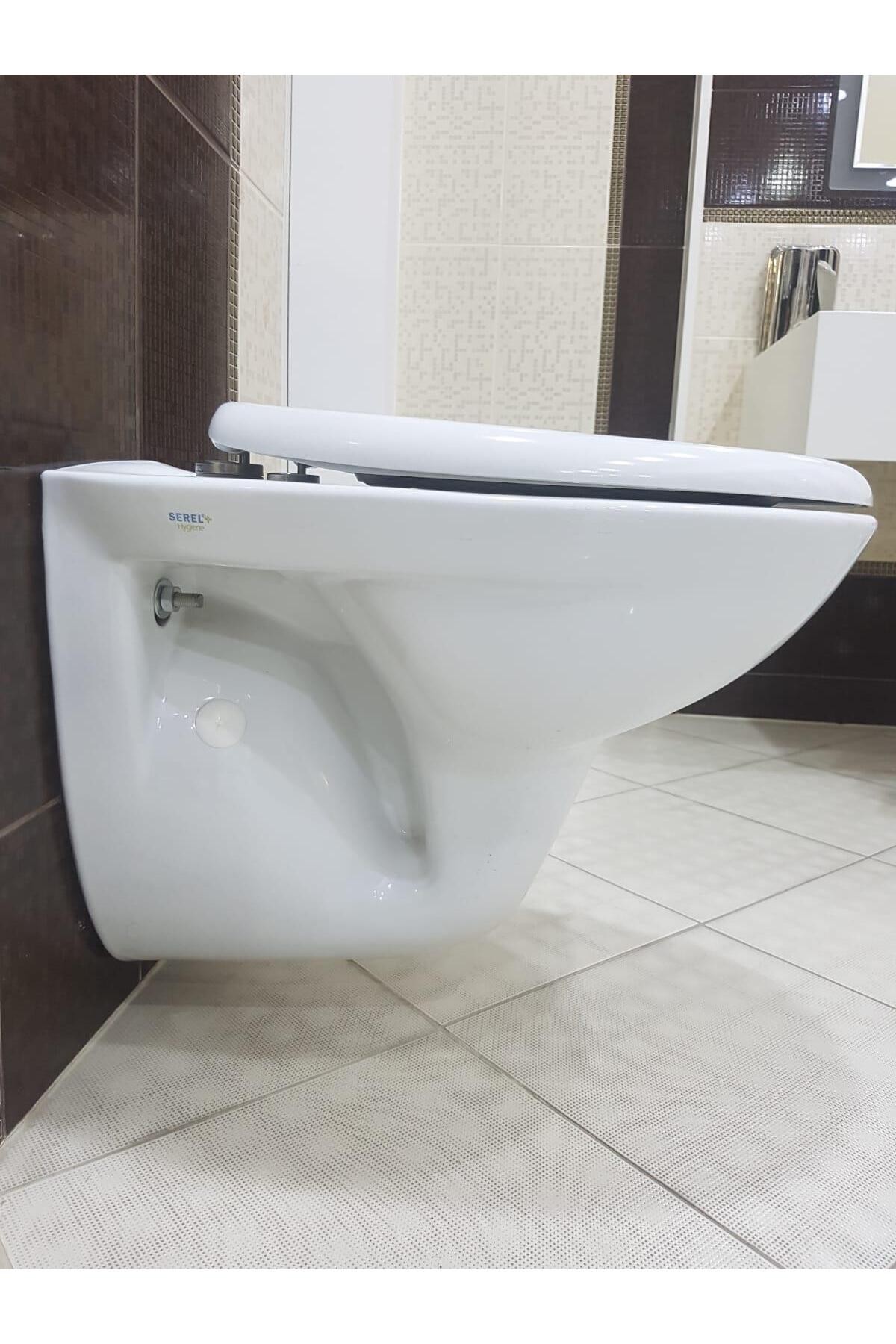 Serel Basic 52 cm Asma Klozet+Serel Fulya Akdeniz Thermoplast Klozet Kapağı