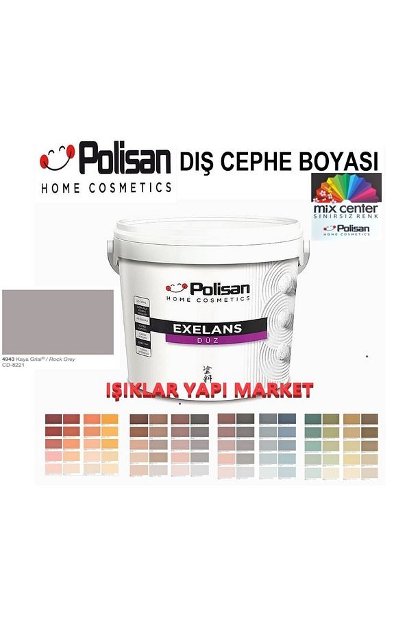 Dış Cephe Boyası-exelans Düz-2,5litre(3,5KG.)-cd-8221 Kaya Grisi