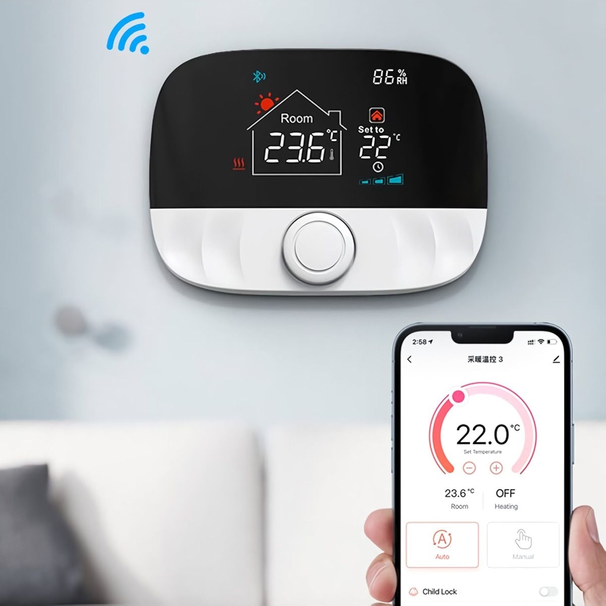 Rf Smart Tuya Destekli Uzaktan Kontrollü Programlanabilir Akıllı Termostat Boyler Kazan Bağlantısı