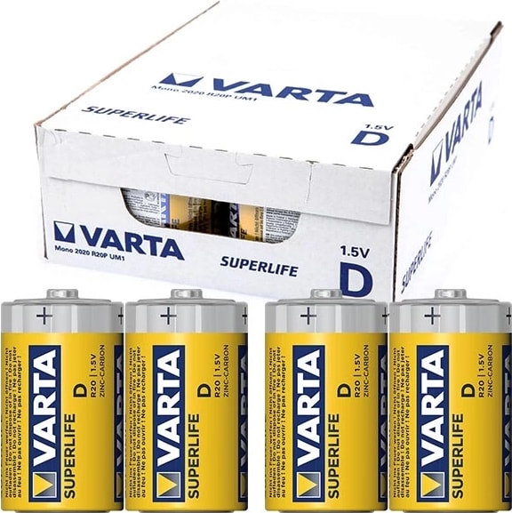 Varta Superlife Çinko Büyük D Boy Pil 24'lü Paket