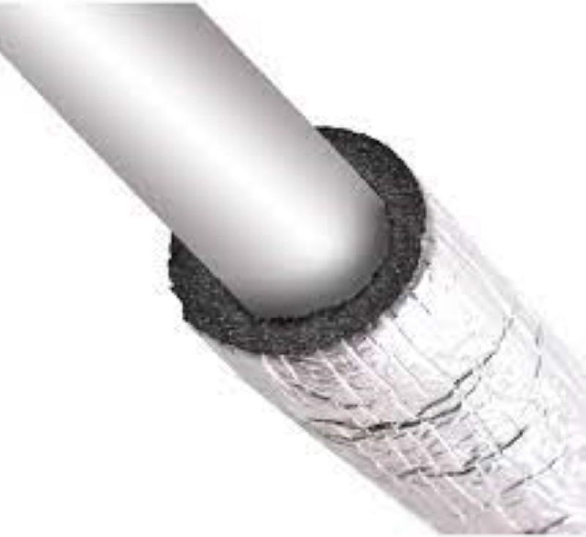 4 Metre 60/10 mm Polietilen Alüminyum Folyolu Izole Boru (2 Metre 2 Adet)
