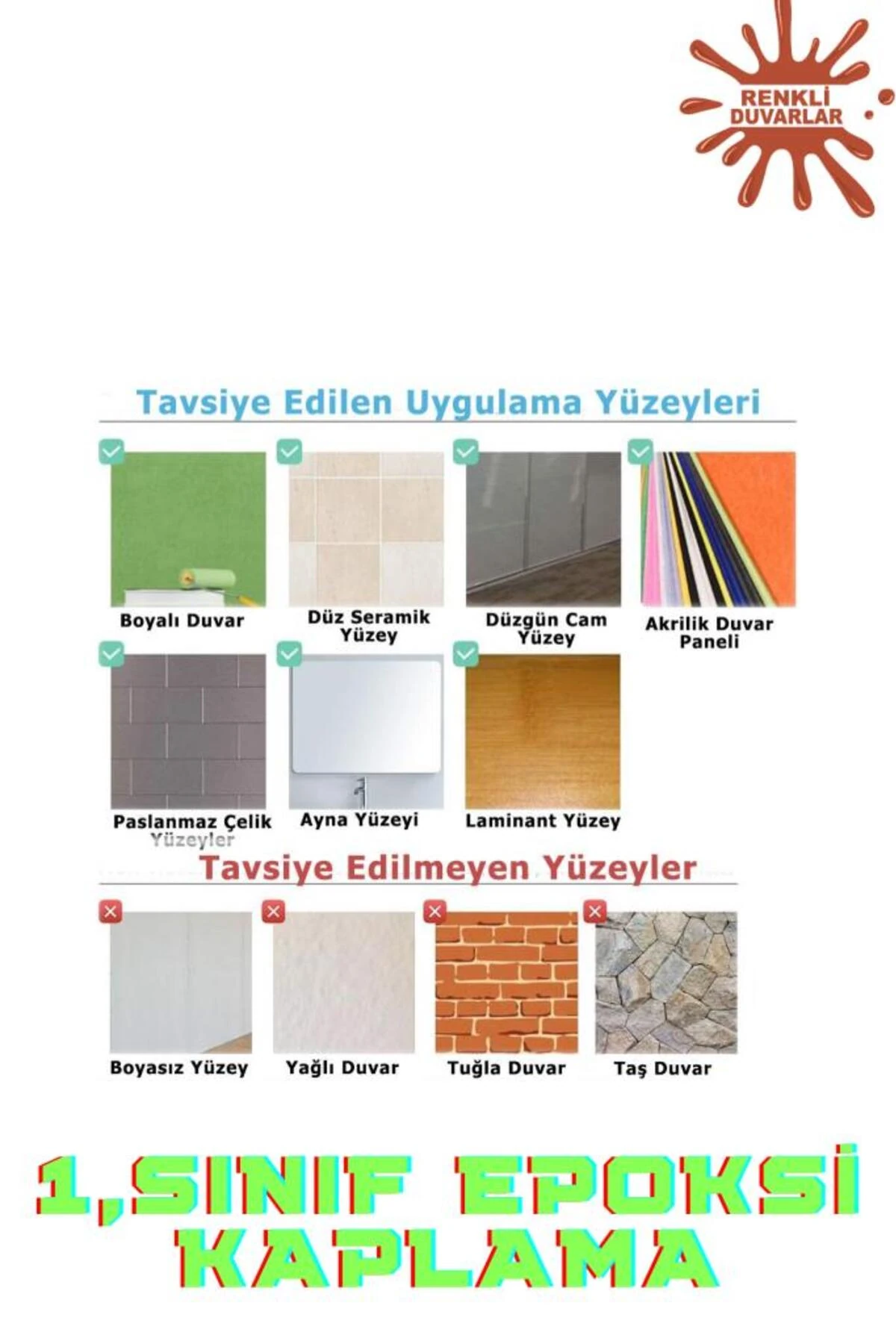 3d Yapışkanlı Duvar Kaplama Paneli Mutfak Banyo Salon Ofis 30×30cm Zümrüt Yeşili Epoksi 1 Adet