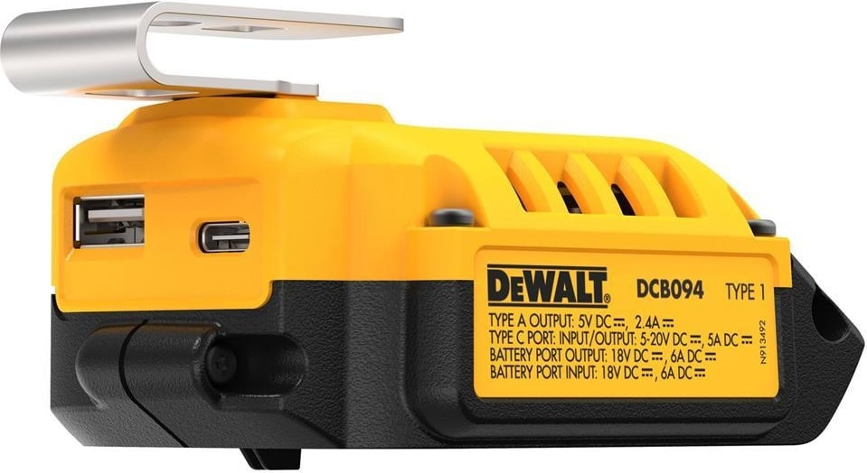 DEWALT Taşınabilir Şarj Cihazı 5A, Usb-C Girişi ve Çıkışlı Cihaz, DCB094K-QW
