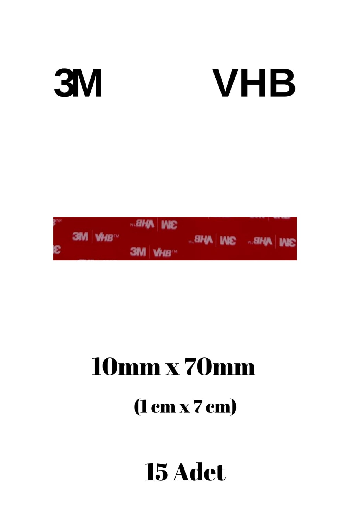 10x70x1mm Yedek Güçlü Çift Taraflı Vhb Bant Die Cut Kesim (15 ADET)