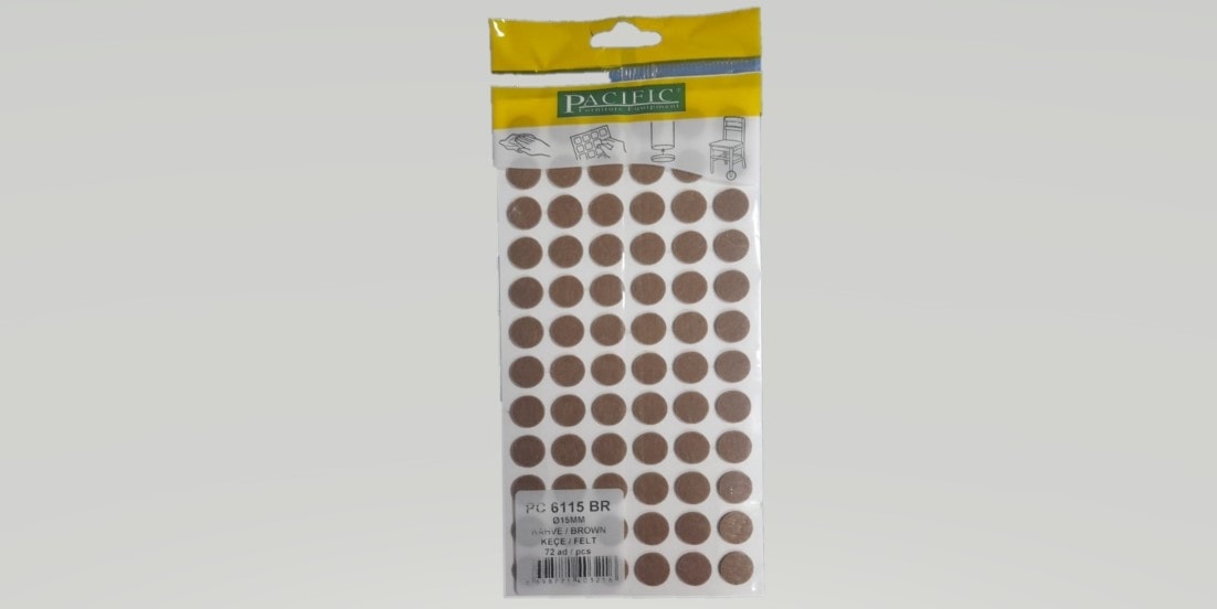 Yapışkanlı Keçe 15 mm Yuvarlak