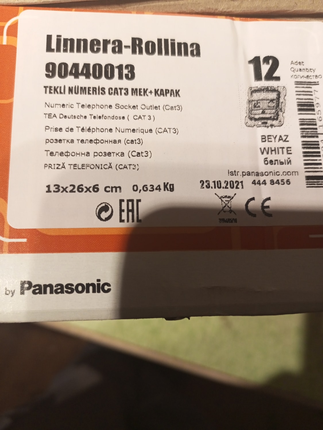 Linnera-Rollina 90440013 Tekli Nümeris Cat3 Mek+Kapak+Çerçeve Beyaz