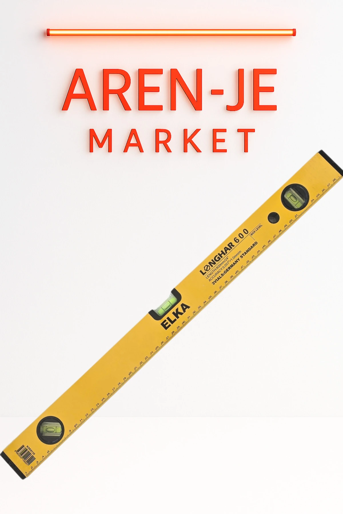 Aren-Je 100cm Mıknatıslı Su Terazisi – 3 Gözlü Metal Gövde Yüksek Hassasiyetli