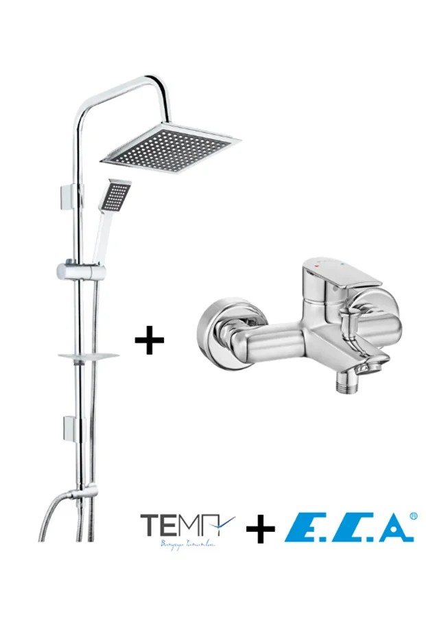 Lia Banyo Bataryası + Tema Rain (tepe) Duş Seti