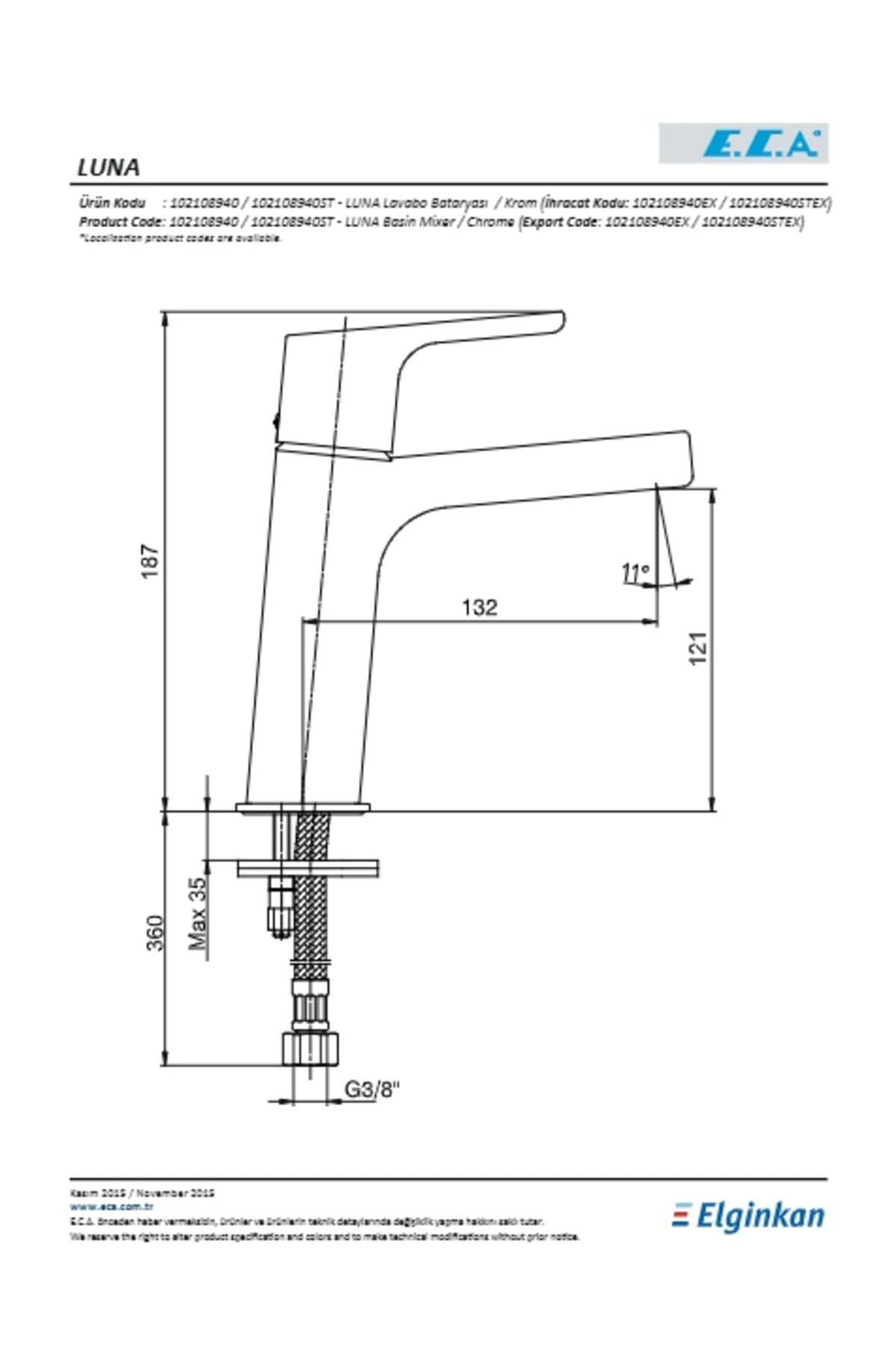 Luna Lavabo Bataryası