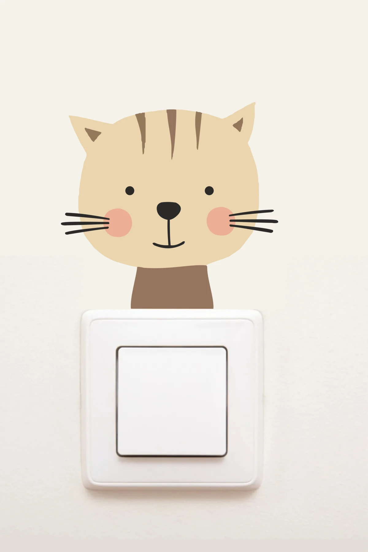 Tatlı Kedi Çocuk Odası Priz Sticker Duvar Sticker 009