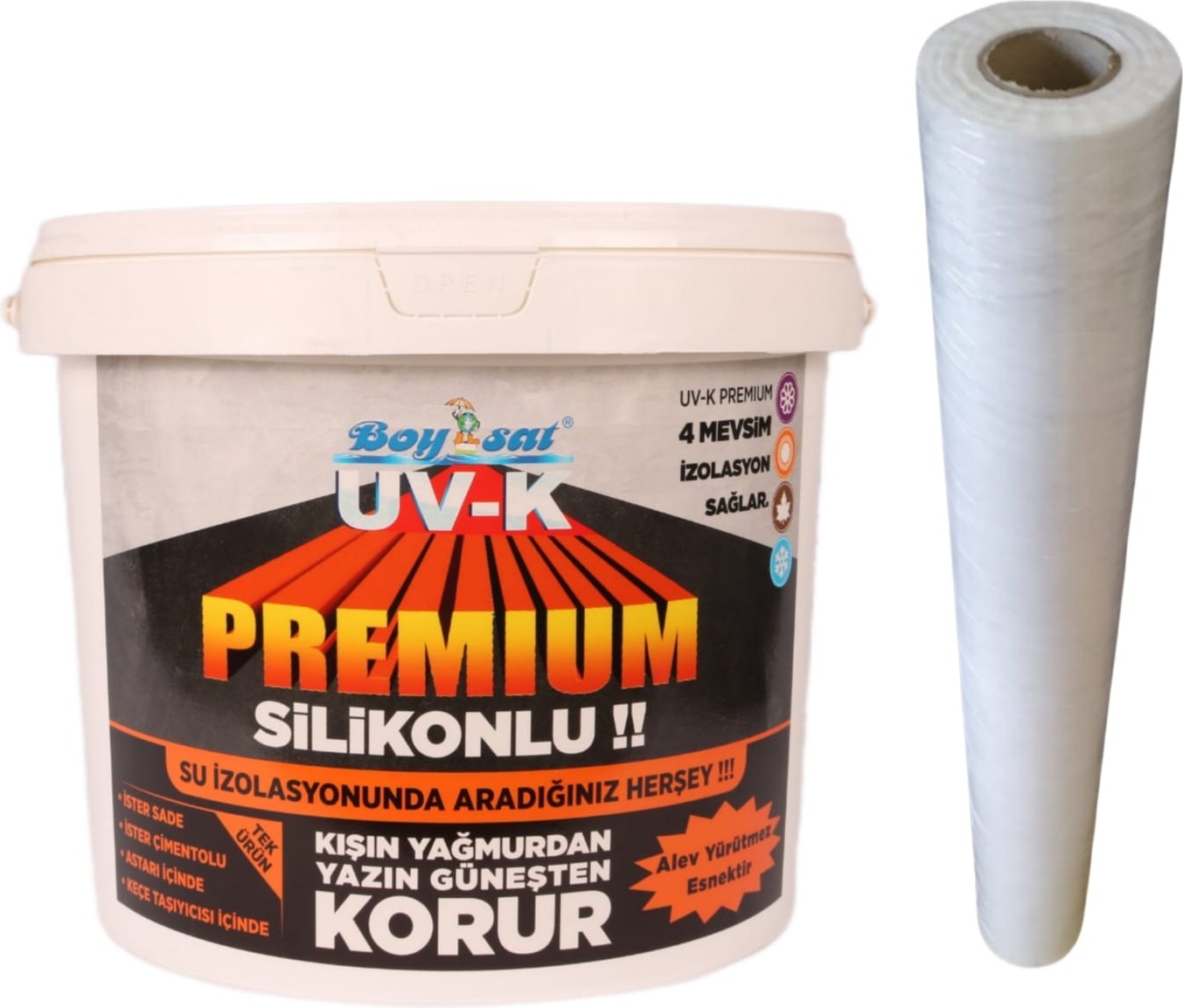 Yalıtım Paketi 1 kg Uv-K Premium Silikonlu Boya ve Izolasyon Keçesi