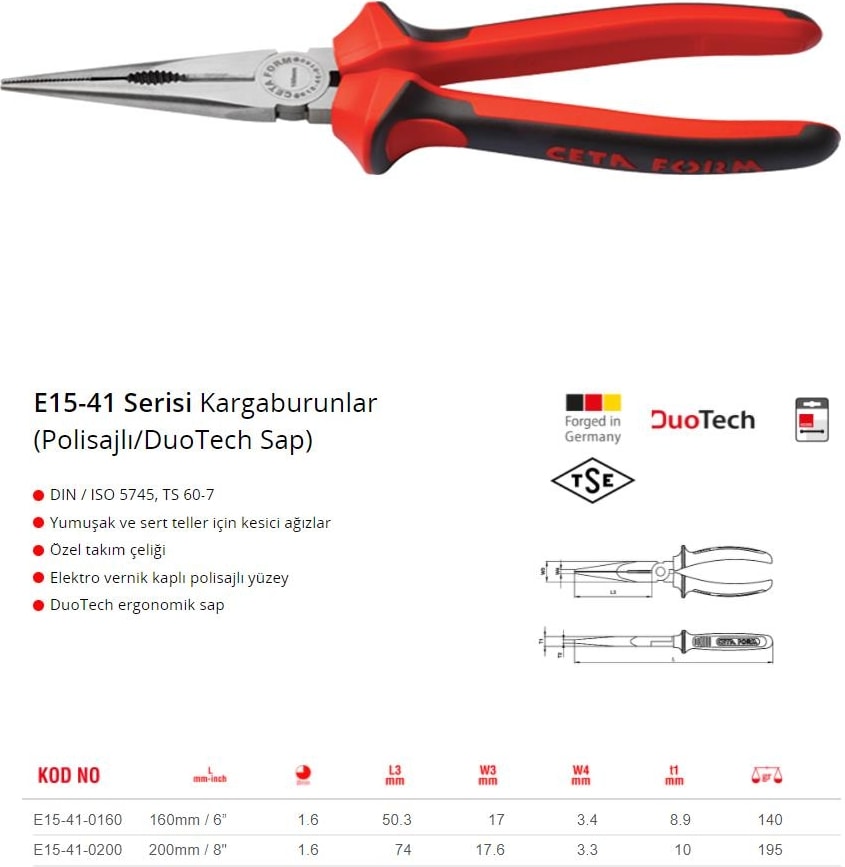 160MM E15-41-0160 Kargaburun (Polisajlı/duotech Sap)