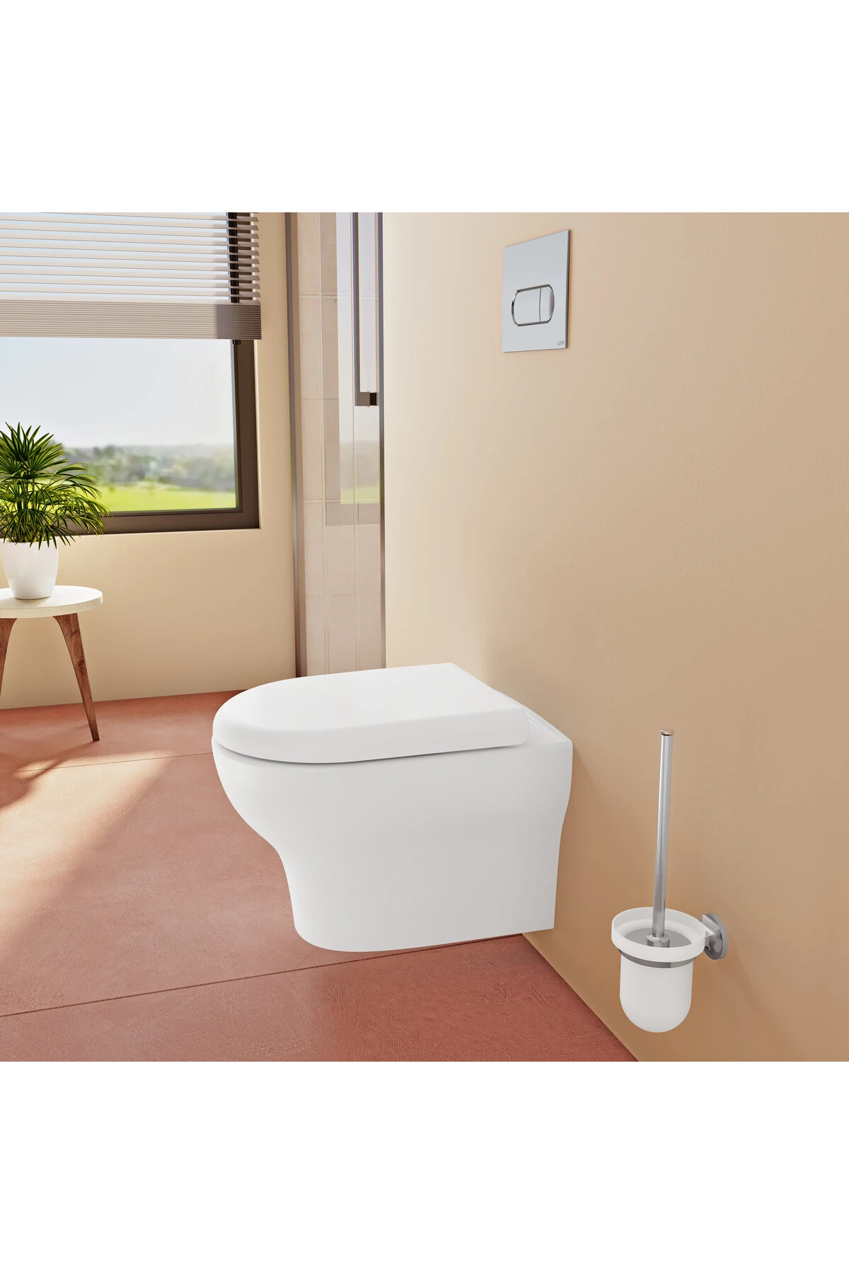 Shift T10 Asma Klozet ve Klozet Kapağı Seti 7786B003-6383, Beyaz, Kanalsız Klozet