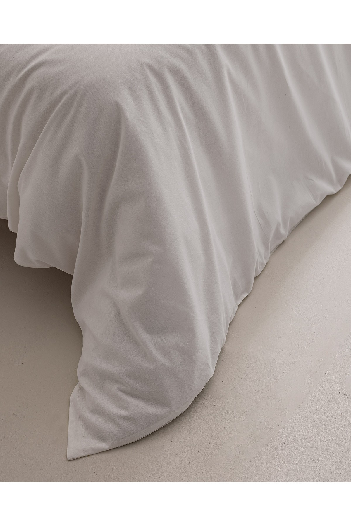 Manon King Size %100 Pamuk Ranforce Düz Nevresim - Taş