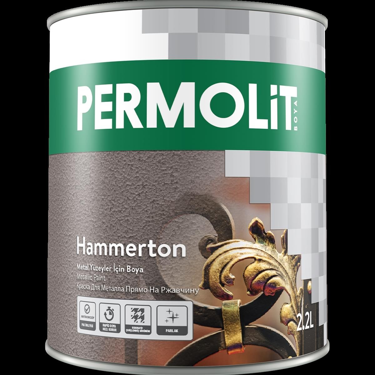 Hammerton Dekoratif Metal Boyası Antik Altın 0.75 Lt.