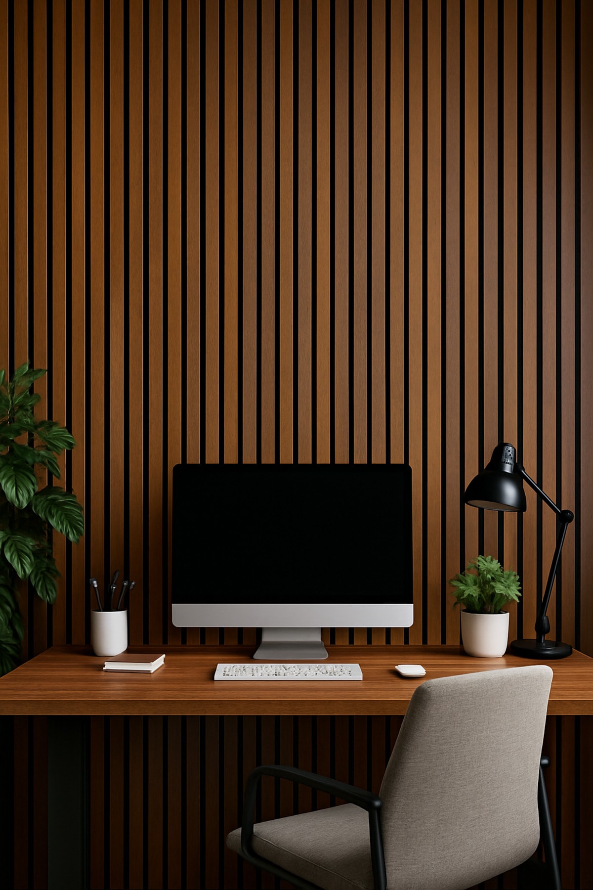 Mdf Ahşap Akustik Dekoratif Duvar Paneli 24x240 Cm - Teak