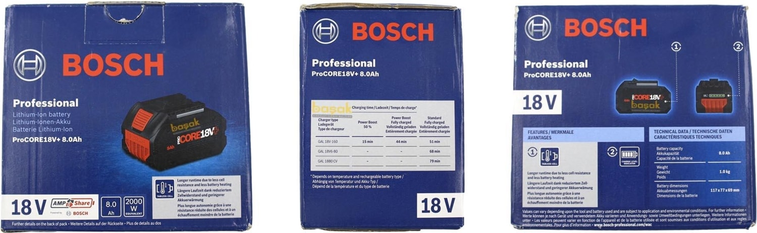 BOSCH Procore 18V+ Akü 8 Ah Li-Ion 1600A02X00
