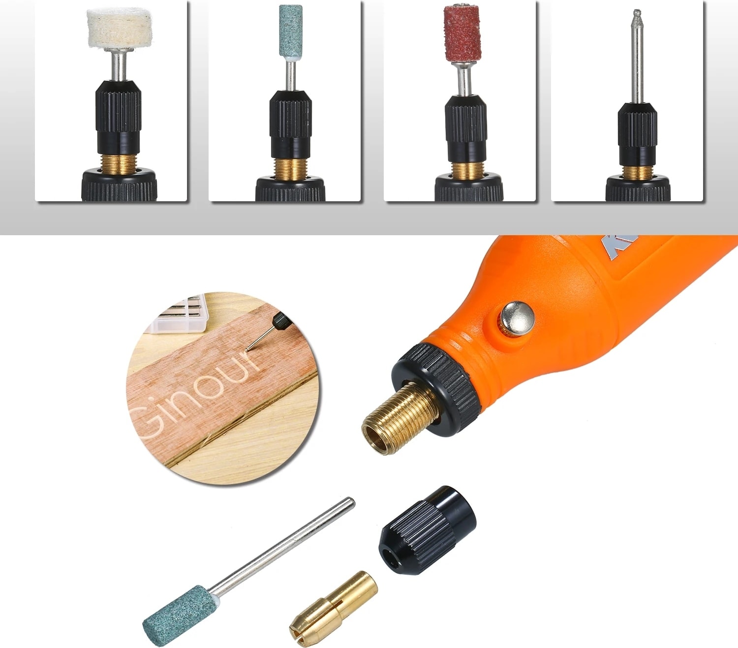 Yeşil Stil Ayar Mini Elektrikli Öğütücü Takım Seti USB Şarj Taşlama Makinesi Oyma Ahşap Delme Metal Taşlama Parlatma (Yurt Dışından)