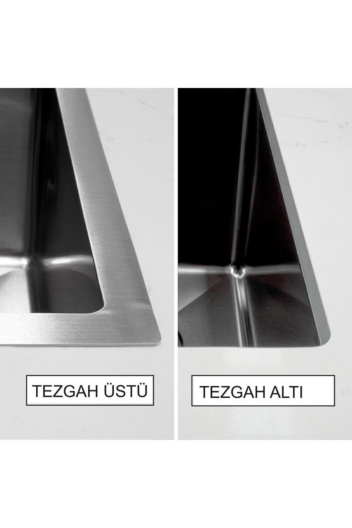 Elegante 4454 Pvd Kaplama Inox Paslanmaz Çelik Mutfak Evyesi, Mutfak Lavabosu (SİFON DAHİL)