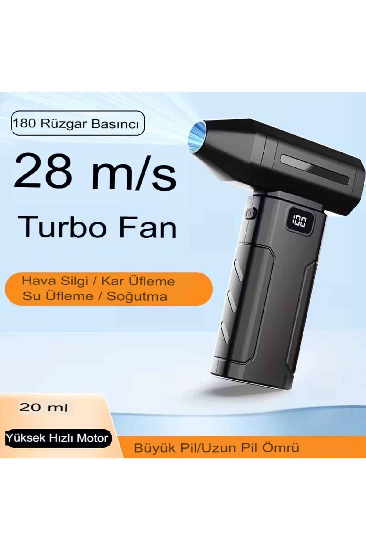 3’Ü 1 ARADA HAVA KOMPRESÖRÜ | LED IŞIKLI | 6 HIZLI EL FANI & VAKUM ÜFLEYİCİ | TURBO JET