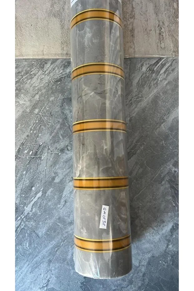 120cmx300cm Tek Parça Yapışkanlı Rulo Gold Mermer Desenli Gri Duvar Paneli Kağıdı Silivri QM0138