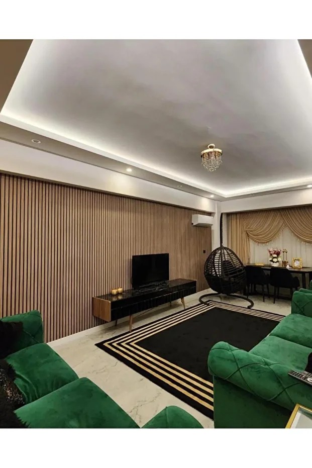 16 M² 1.Sınıf Kalite Silinebilir Lambri Panel Ahşap Duvar Çıtası Desenli Premium Duvar Kağıdı 3406