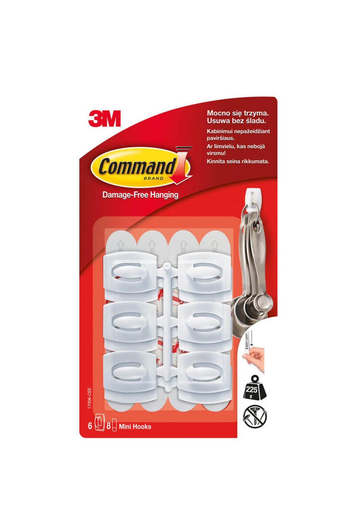 ™ Command™ 17006-cee Mini Boy Beyaz Askı, Max 225 gr (6 ASKI 8 KÜÇÜK BOY CIRT BANT)