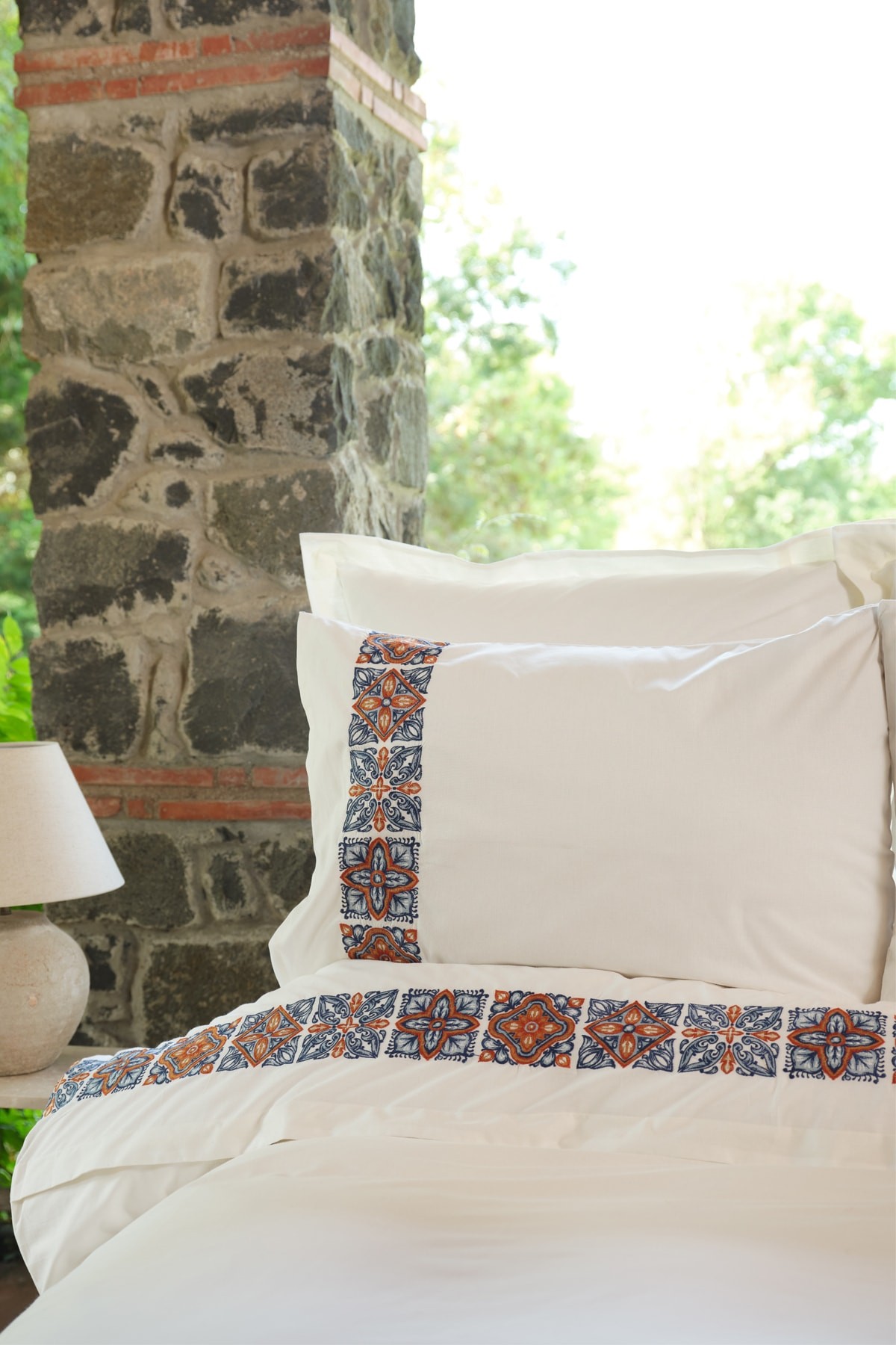 Fleur Multi Çift Kişilik Nakışlı Nevresim Yastık Seti