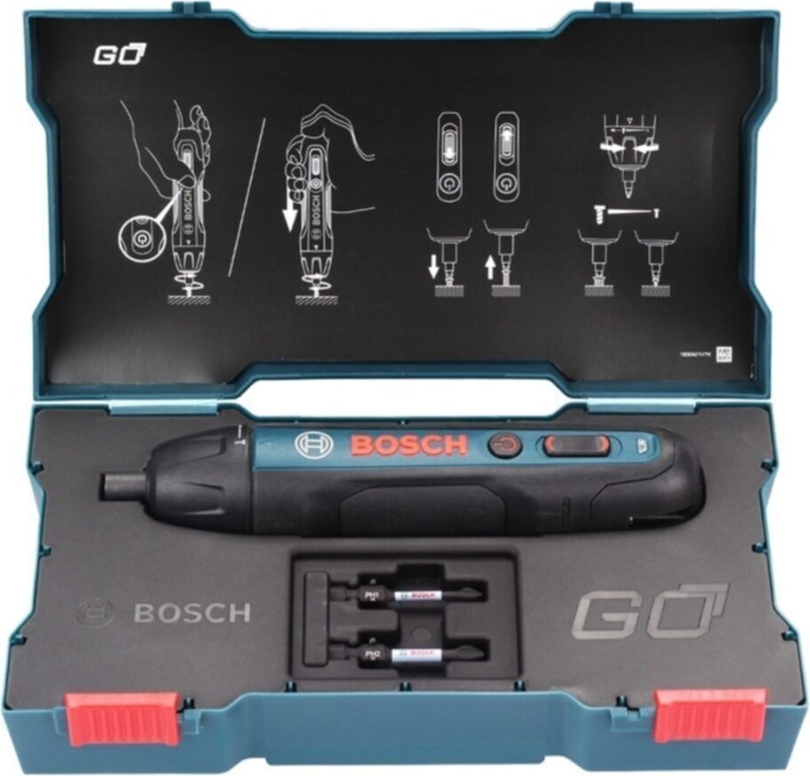 BOSCH Go 2 Akülü Vidalama Şarjlı Tornavida ve 25 Parça Vidalama Ucu Seti