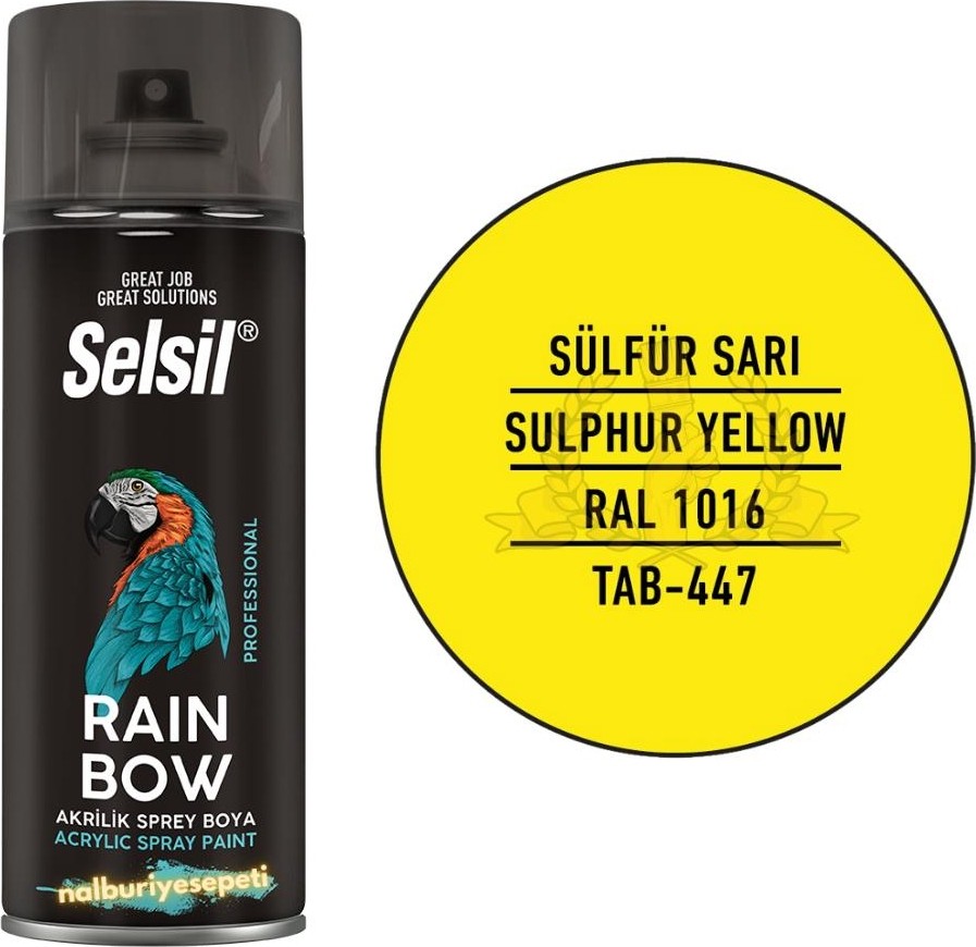 Rainbow Akrilik Sprey Boya Sülfür Sarısı 400 ml - RAL1016