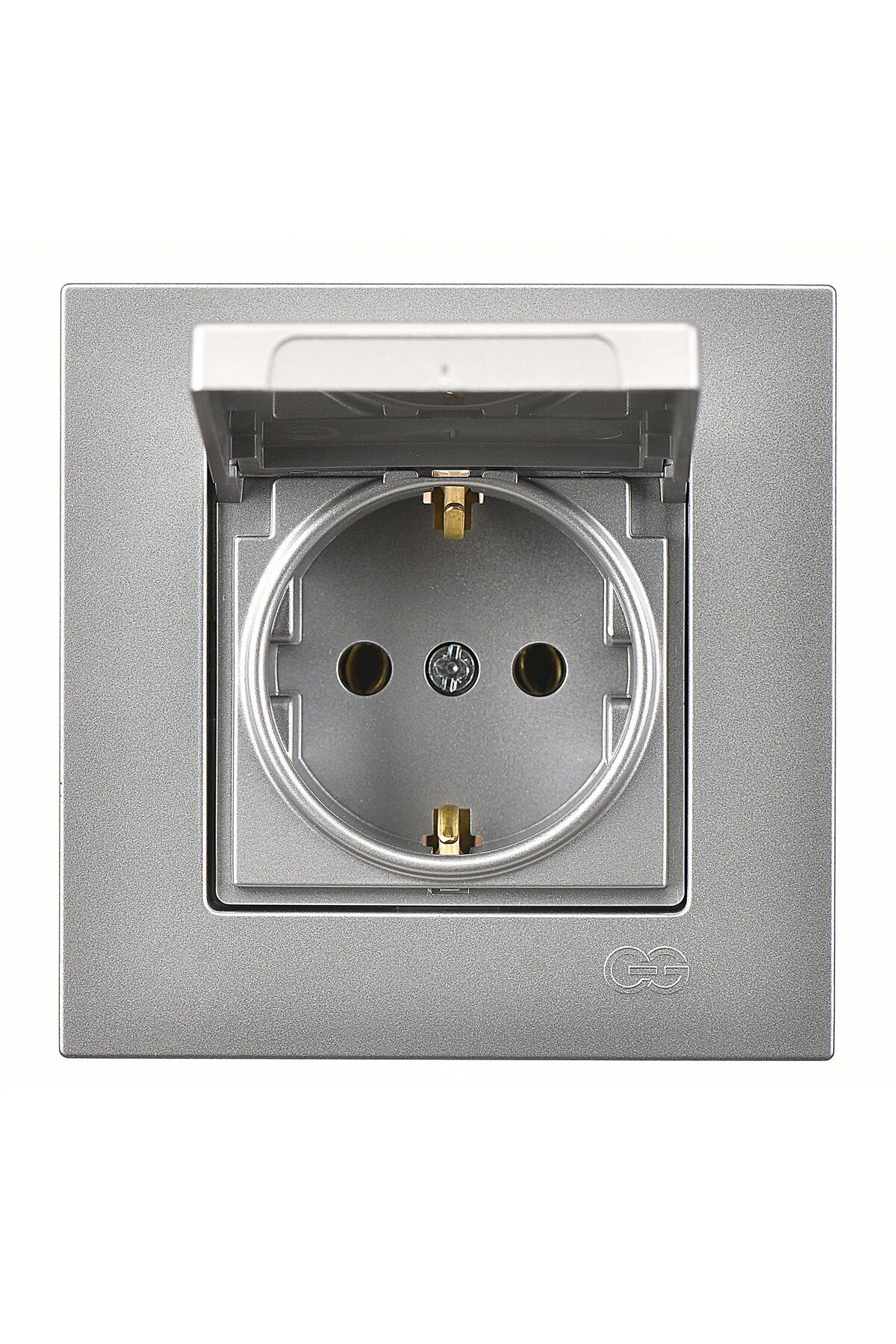 Eqona Gümüş Kapaklı Topraklı Priz