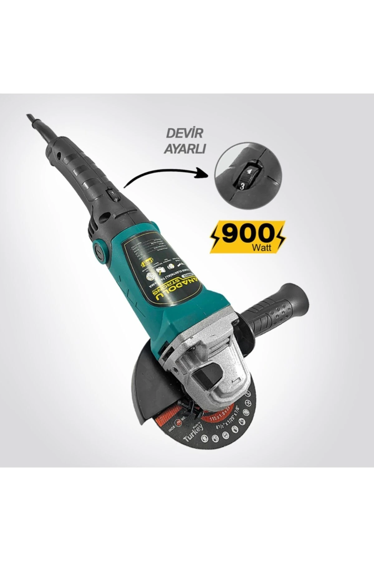 Dm803 Devir Ayarlı Spral Taşlama Makinası Avuç Içi Taşlama 115 Mm 2 Adet Disk Hediye