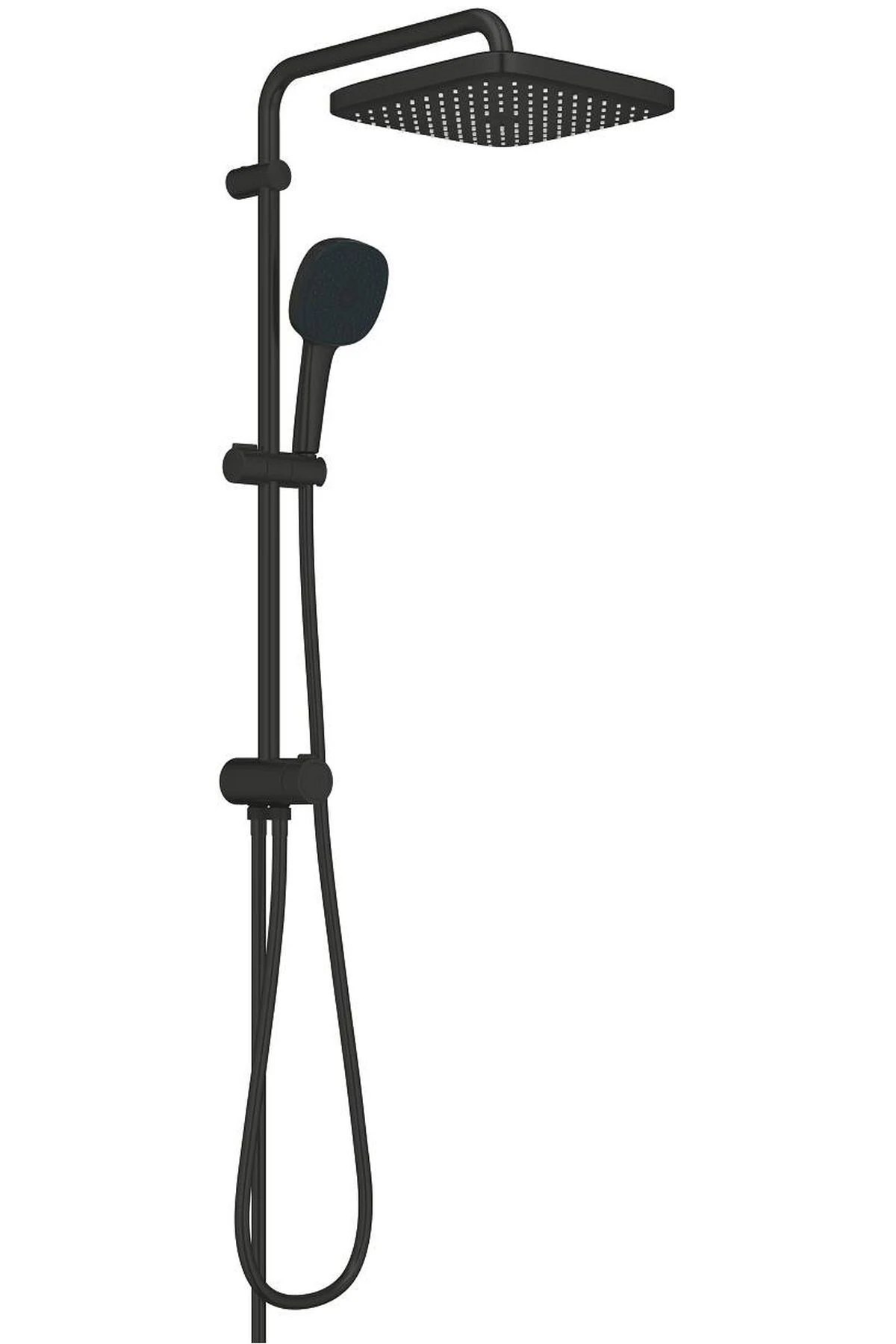 Tempesta System 250 Cube Kare Duş Başlıklı Duvara Monte Duş Sistemi, Mat Siyah - 269772431