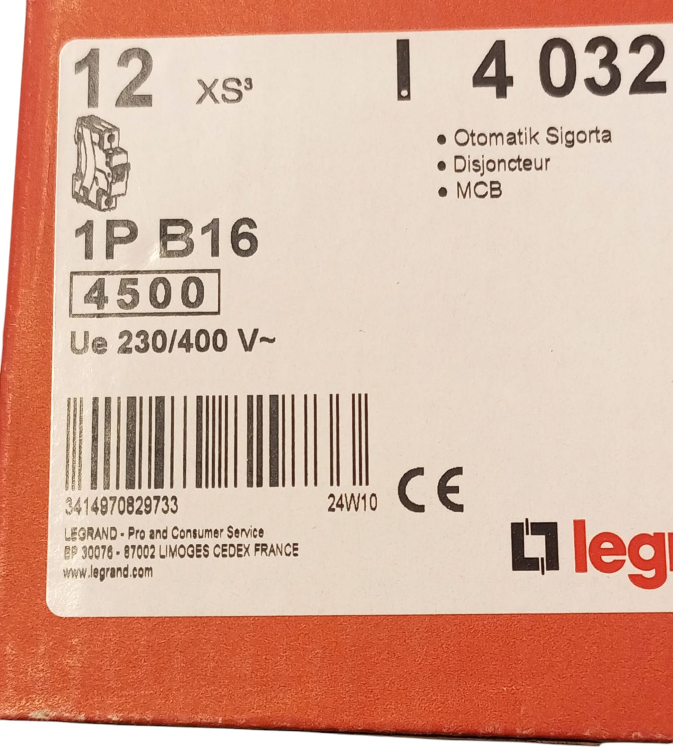 1X16A B Tipi Sigorta 4.5 Ma 403204