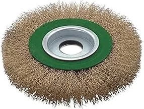 T 27704/125 Saçaklı Daire Fırça, Yeşil/gri/prinç, 125 mm