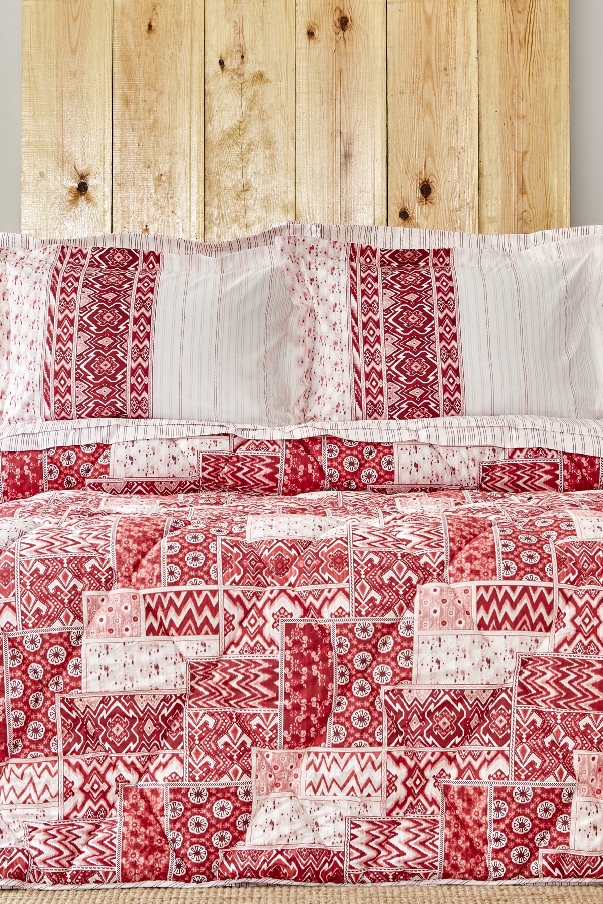 Pietra Kırmızı %100 Pamuk King Size Nevresim Takımı