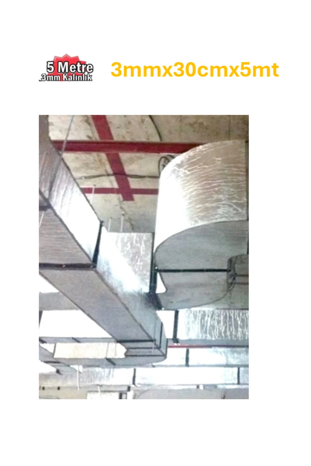 Folyolu Kauçuk Bant 3mmx30cmx5mt Isı Ve Ses İzolasyon Bandı Alüminyum Kauçuk Yalıtım Bandı