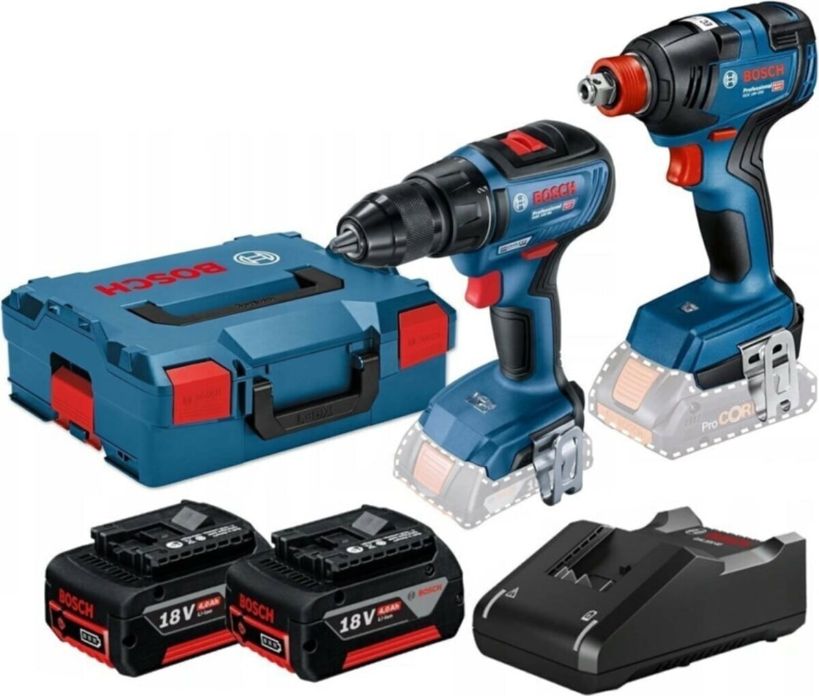 Gsr 18 V - 50 Akülü Vidalama ve Gdx 18 V - 200 Akülü Darbeli Somun Sıkma Seti